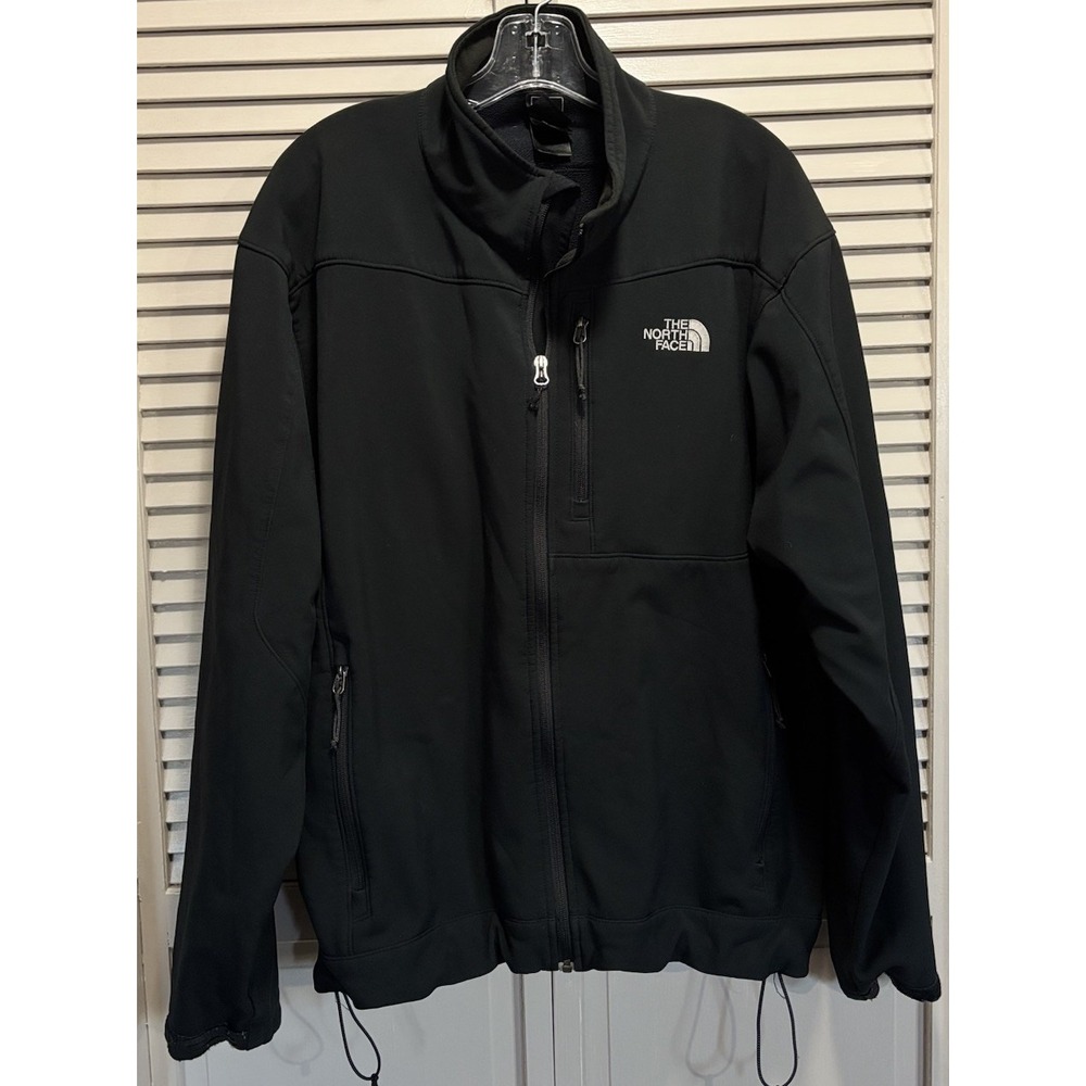 The North Face Logo Men's‎ Zip Up Collar Cord/Toggle Hem Jacket Size XL Black